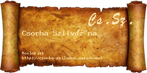 Csorba Szilvána névjegykártya